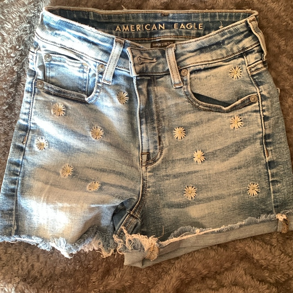 AE floral (daisy) jean shorts